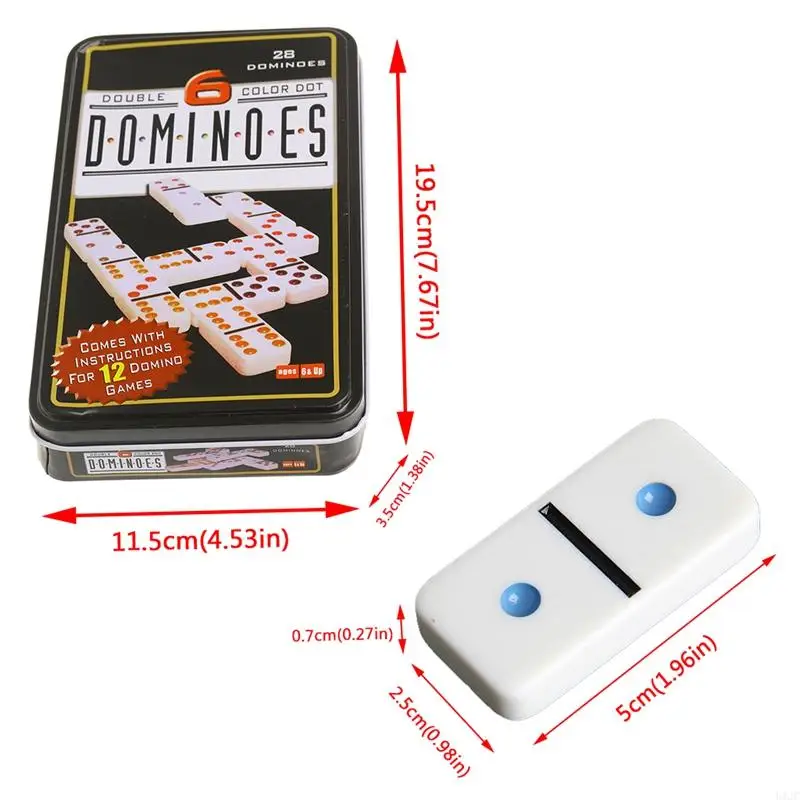 U1JC Box Toy Game Set 28 Double 6 Travel Dominoes For Children Kids