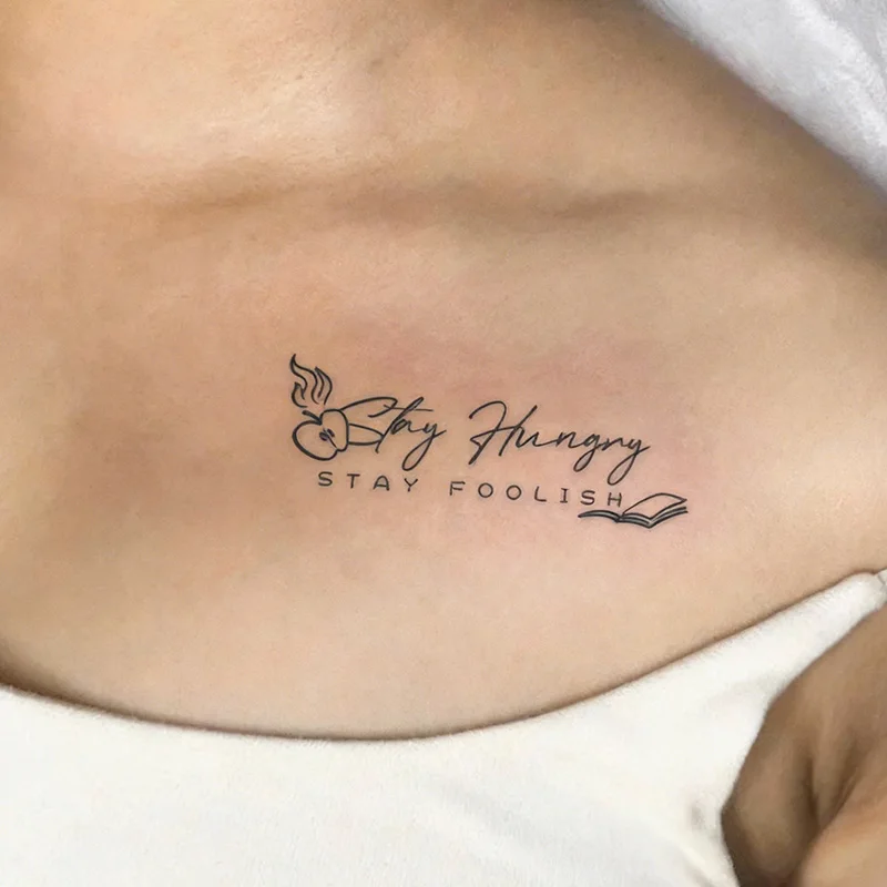 ملصقات وشم مؤقتة مقاومة للماء ذات اقتباس شعري جمالي، مقاومة للماء تدوم طويلاً لمدة أسبوعين، للذراع والإصبع