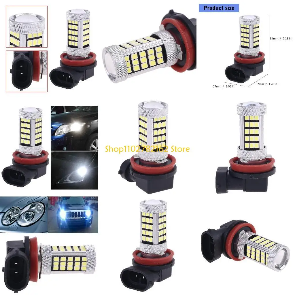 

547B 12V H11 2835 66 LED 6000K Car Projector Fog Driving Light White Bulb New