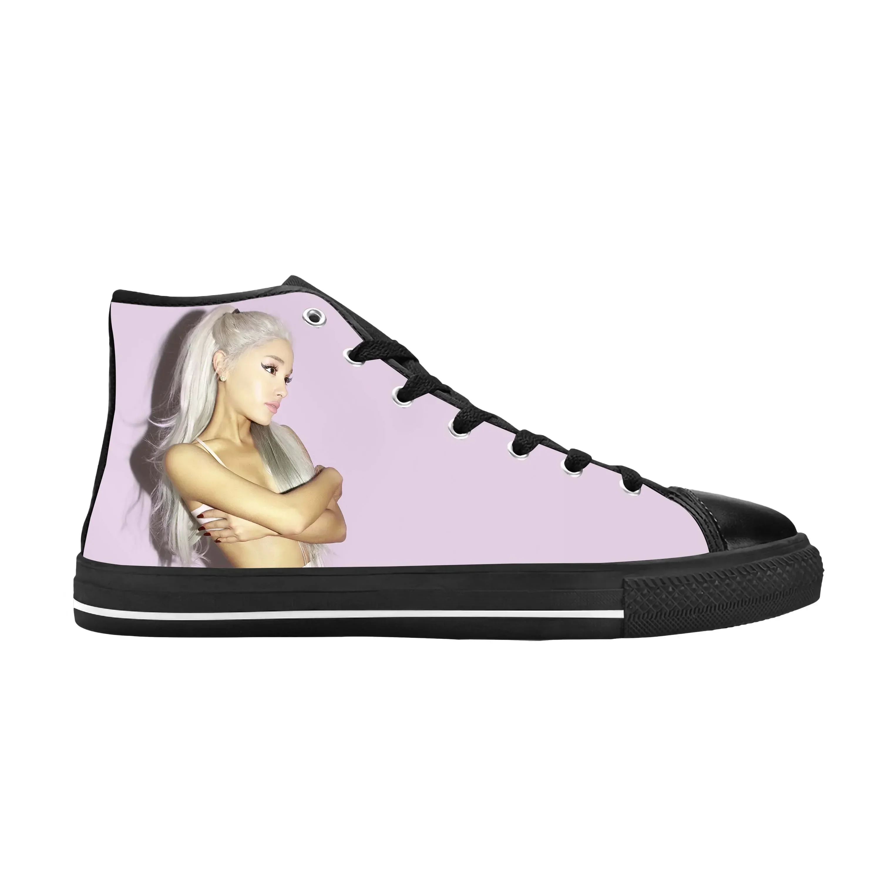 

Pop Singer Music Ariana Cute Fashion Popular Rock Casual Cloth Shoes High Top Comfortable Breathable 3D Print Men Women Sneakers