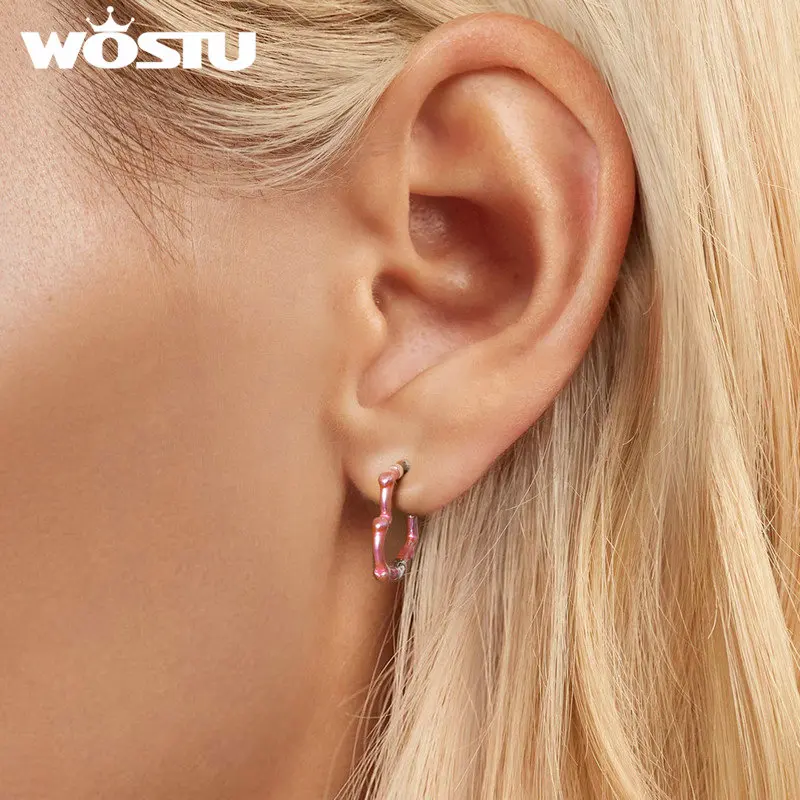 WOSTU 925 Sterling Silver Turtle Ear Clips Winter Ice Flower Starfish Flower Ear Buckle z niebieską emalią Drobna biżuteria — zdjęcie 3