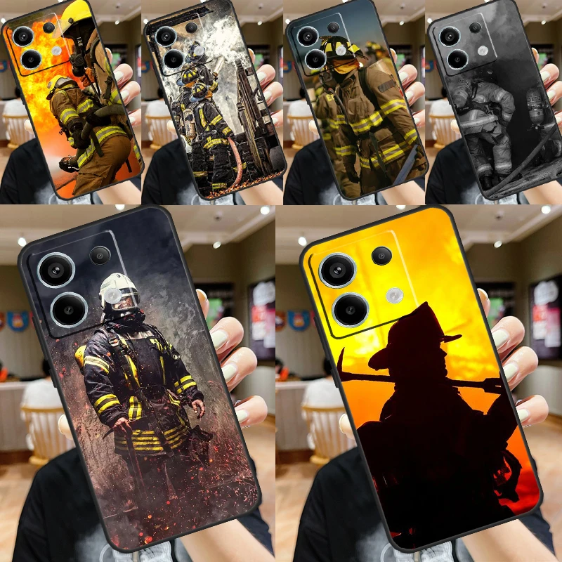 Cool Firefighter Heroes Fireman Case For Xiaomi Redmi Note 11 9 10 12 13 Pro Plus 9S 10S 11S 12S Remdi 13 12 C 9C 10C Cover