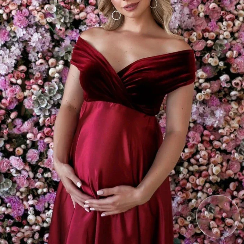 Maternity Dresses Photoshoot Dresses For Photo Shoot Maxi Gown Split Women Pregnant Photography Prop Long Pregnancy Dress Clothe