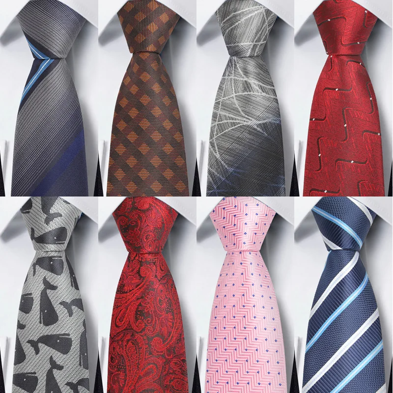 Luxury 56 Colors New Men's Tie Classic Floral Stripe Plaid 8cm Jacquard Neck Tie Necktie For Men Business Wedding Party