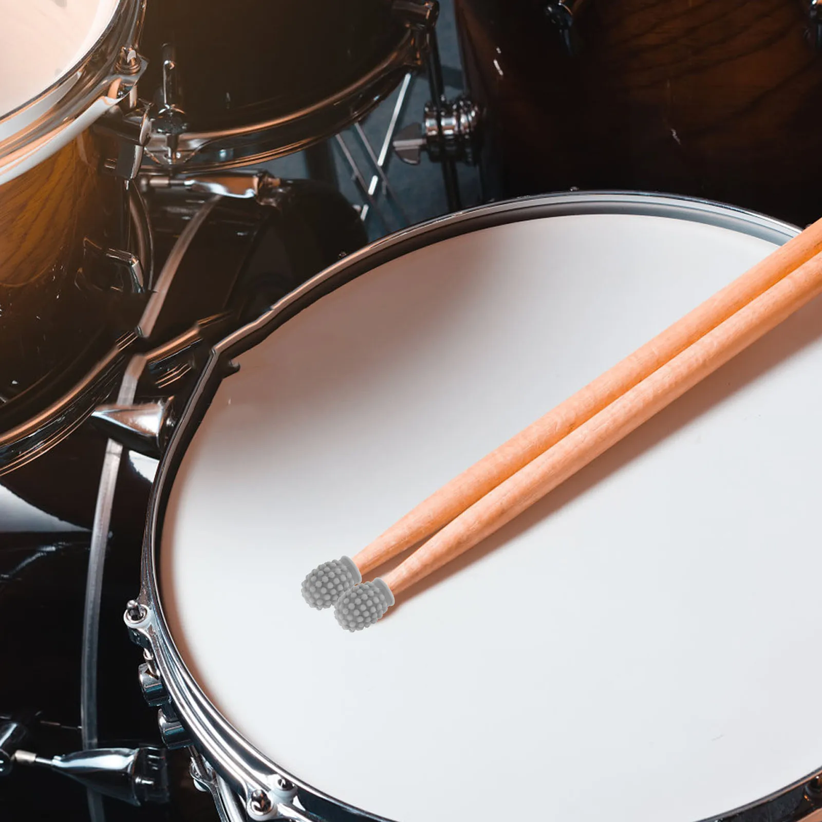 

4Pcs Drumstick Silicone Tips Practice Mute Covers Noise Reducing Drum Accessory for Drummers