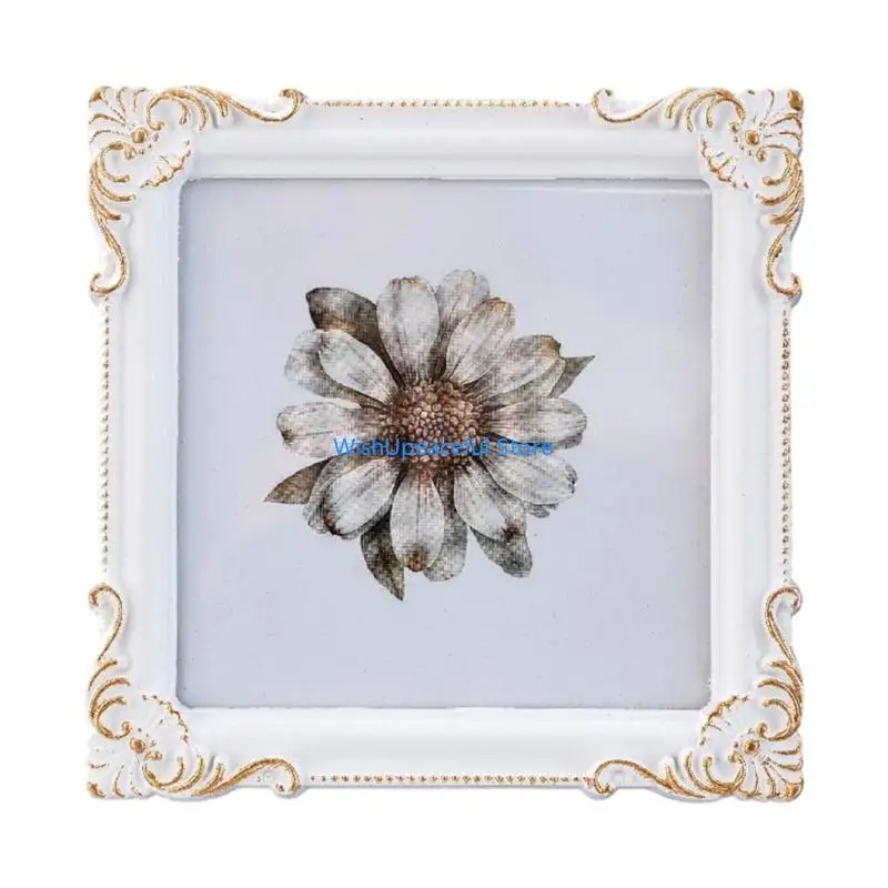 34YA Retro Picture Frame,Decorative Photo Frame Antique Ornate Photo Frame Home Decors,Old Fashioned Photo Gallery Art