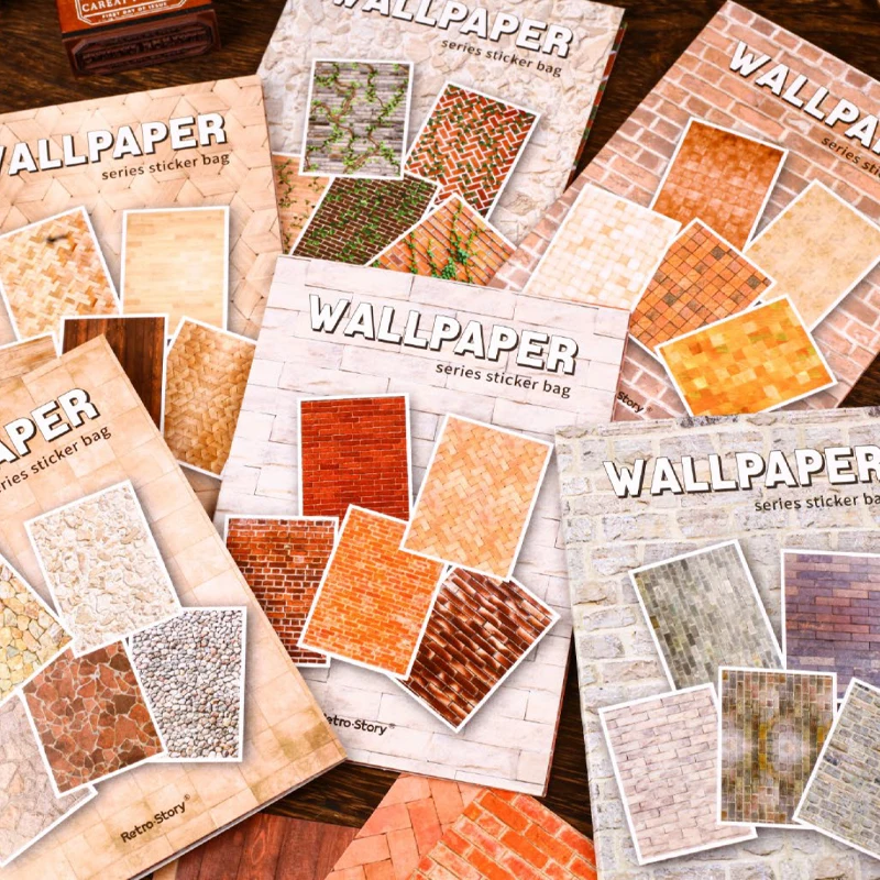 Mr. Paper 30 Teile/beutel Ripple Wall Series Landschaftsbau Aufkleber Kreative Handbuch Material Aufkleber DIY Tagebuch Notebook Alben