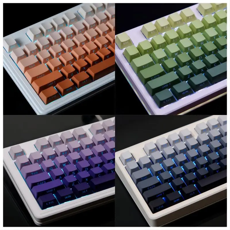 K135 gradiente keycaps lado impresso pbt dupla cor translucidez keycaps perfil oem para interruptores mx gaming key cap