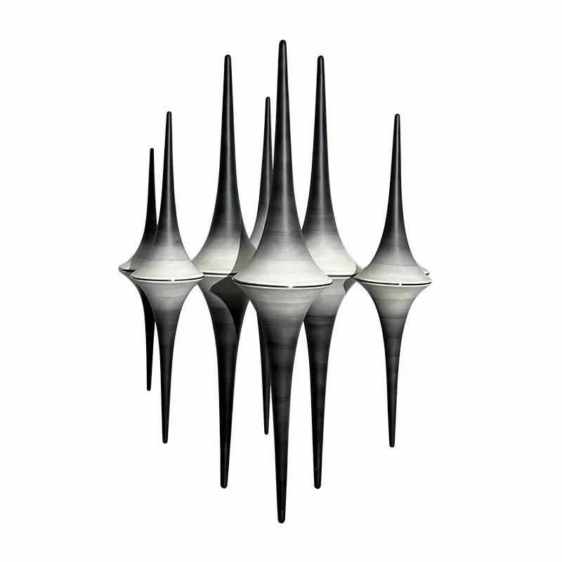 Light luxury metal reflection cone art cone ornament model room sales office display stand entrance TV cabinet jewelry