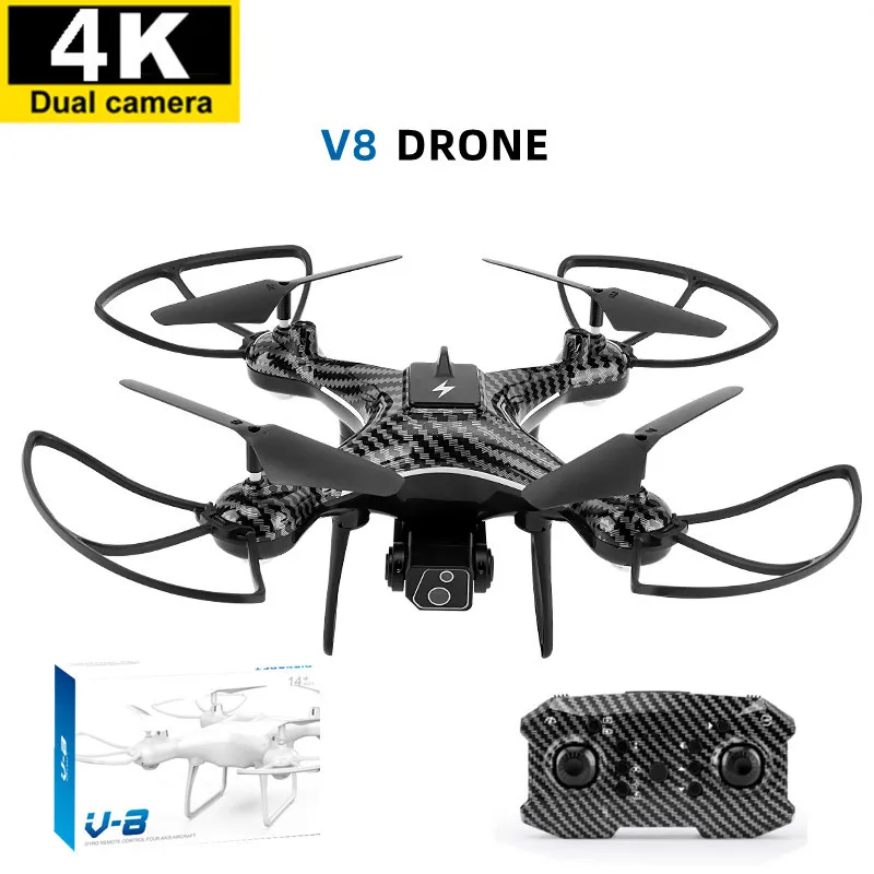 New Trending Good-looking Carbon Fiber Long Endurance Aerial Drone V8 Light Show 4k HD Quadcopter Remote Control Aircraft