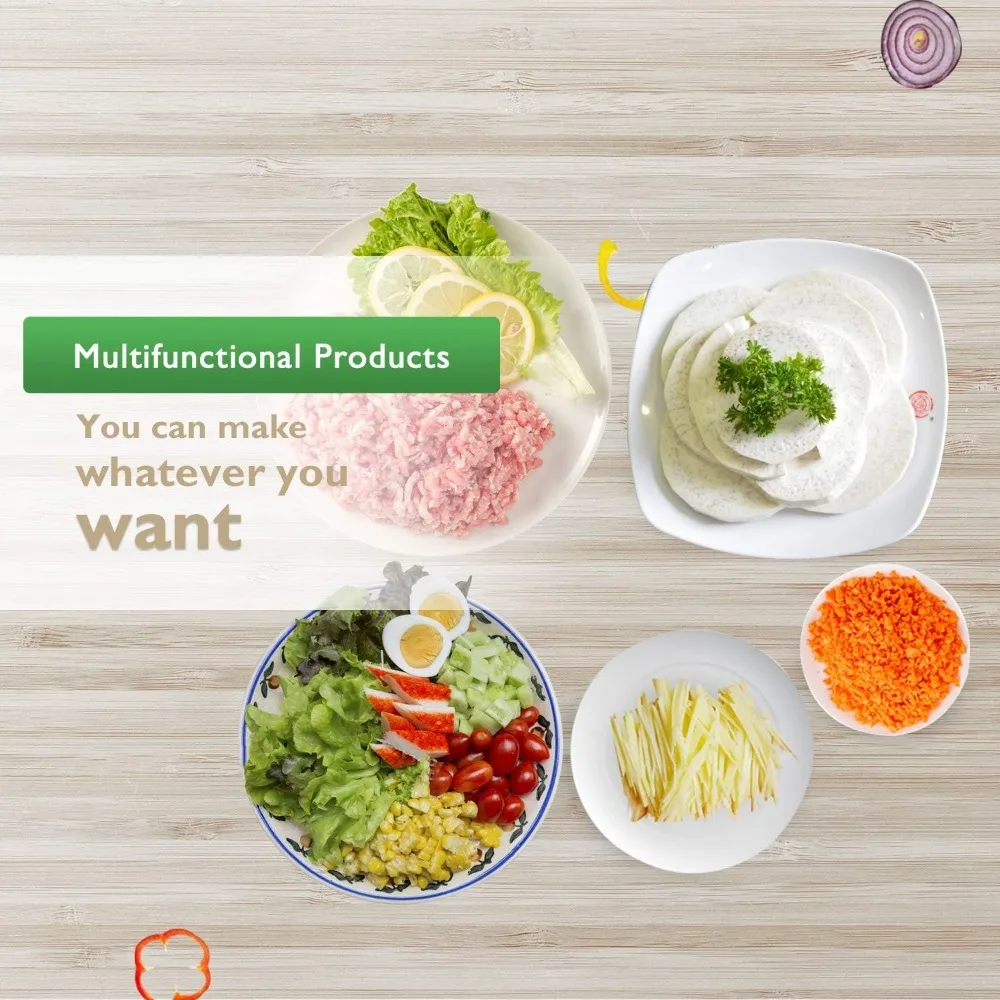 

Electric Salad Maker, Professional Slicer Shredder Greater Electric Cheese Grater Salad Maker Machine One-Touch Control, 150W