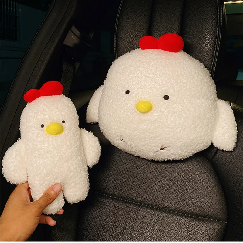 New Arrival Cartoon Cute Chicken Seat Belt Cover Interior Ornaments Fashion Ladies Car Neck Pillow Suppor