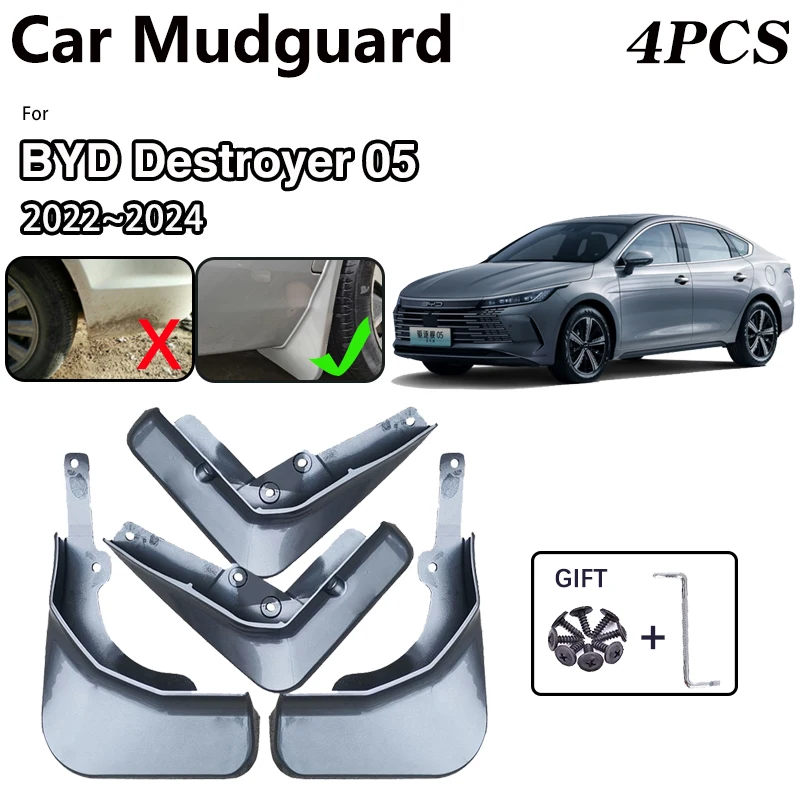 

Car Baking Paint Fender For BYD Destroyer 05 2022 2023 2024 Chazor MudFlaps Mudguards Protect Mud Guards Splash Flap Accessories