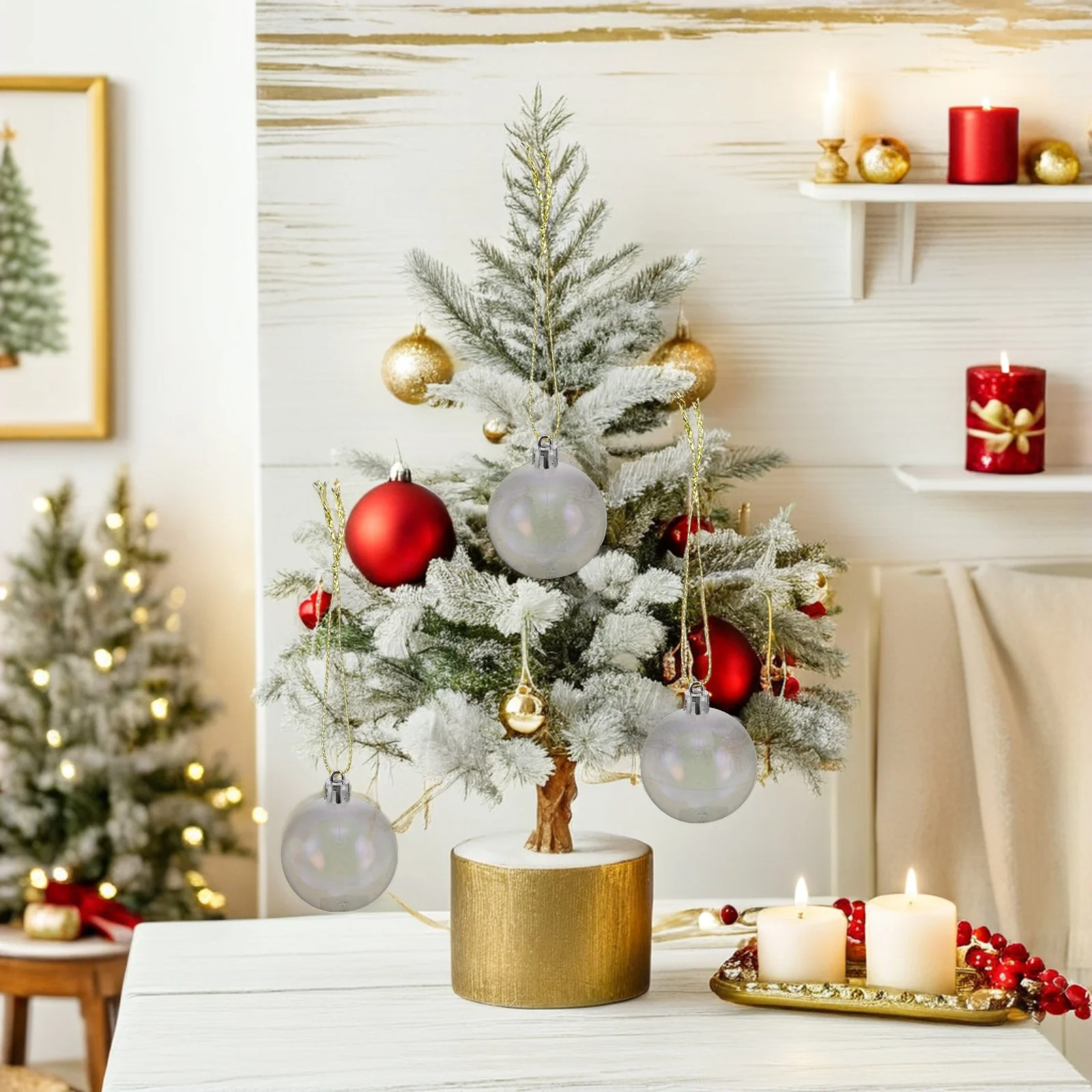 

24 Pcs Christmas Decoration Ball Halloween DIY Decorations Pot Plastic Party Small Iridescent Witch