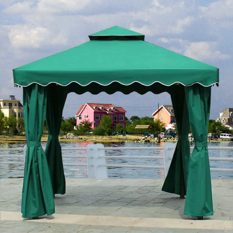 Outdoor courtyard, garden, parking shed, shaded pavilion, wrought iron luxury four-poster pavilion