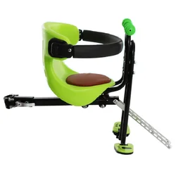 Asiento de bebé seguro para bicicleta infantil, asiento de bebé, cojín de asiento de lugar frontal con respaldo, pedales de pie, bicicleta para recién nacido, Pew fácil de instalar