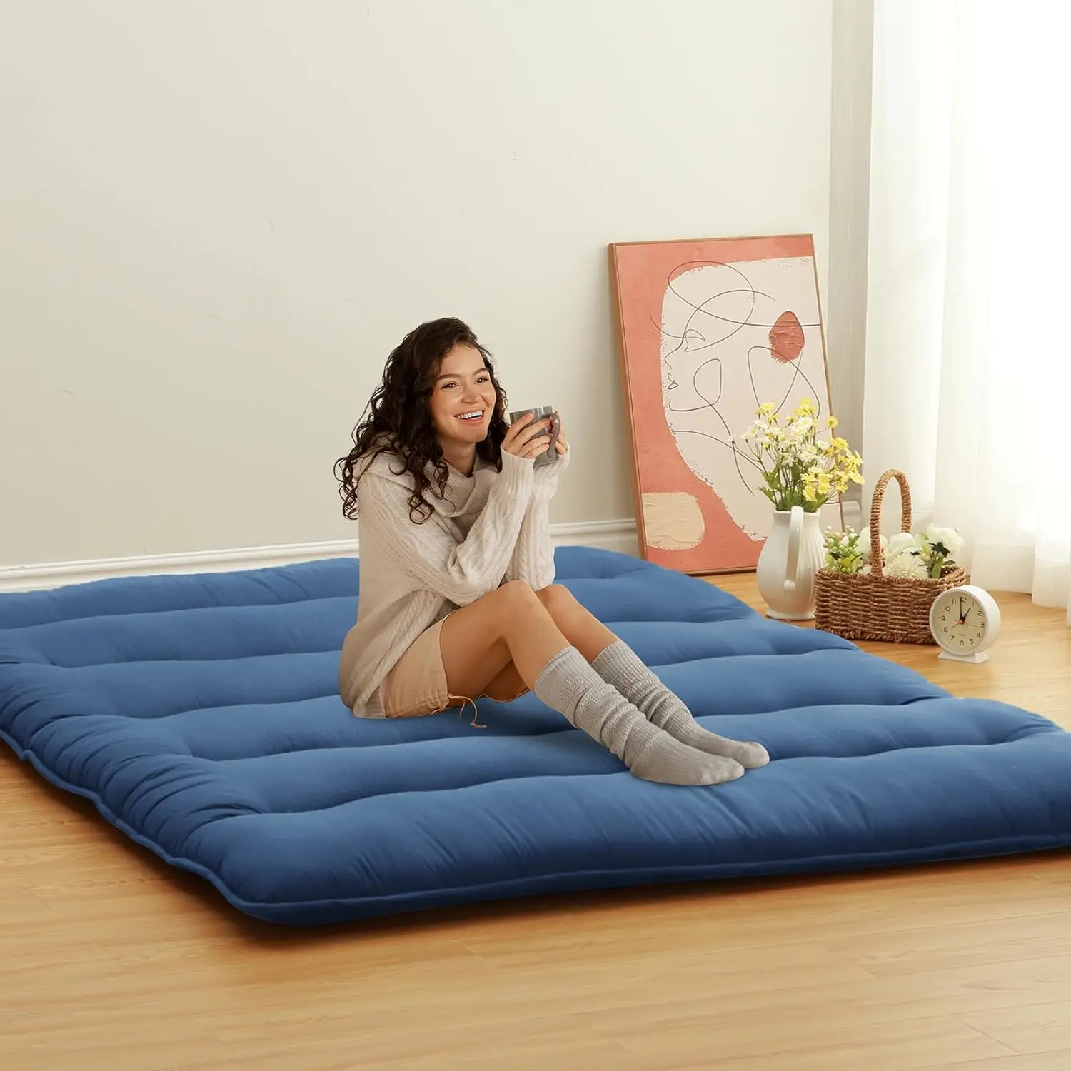 

Japanese Futon Mattr Full Size, Japanese Style Floor Mattr For Adults, Foldable Mattr For Floor Sleeping Mattr Pad, Tatami Mat,