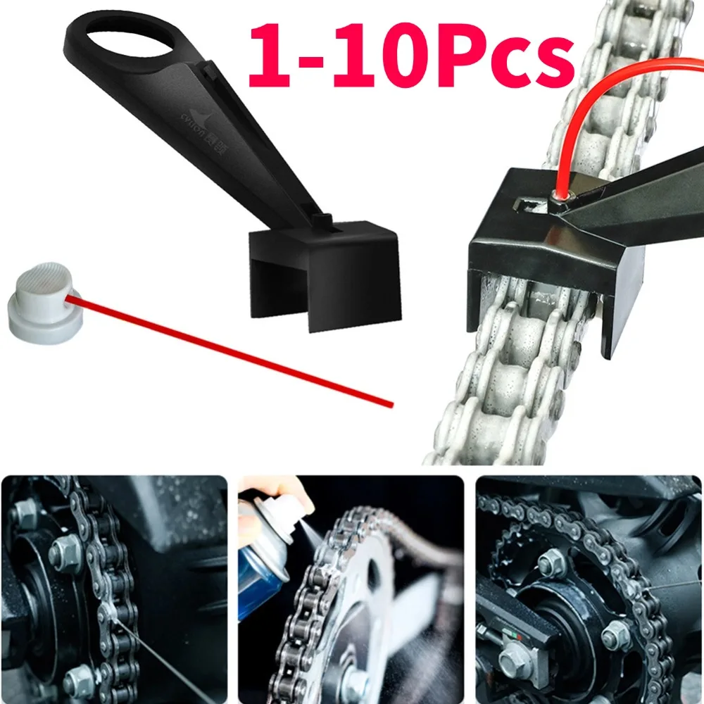 

1-10PCS Motorcycle Chain Lube Applicator Mess-Free Chain Wax Chain Cleaner Attachment Motorcycle Chain Lube Oiler Tool