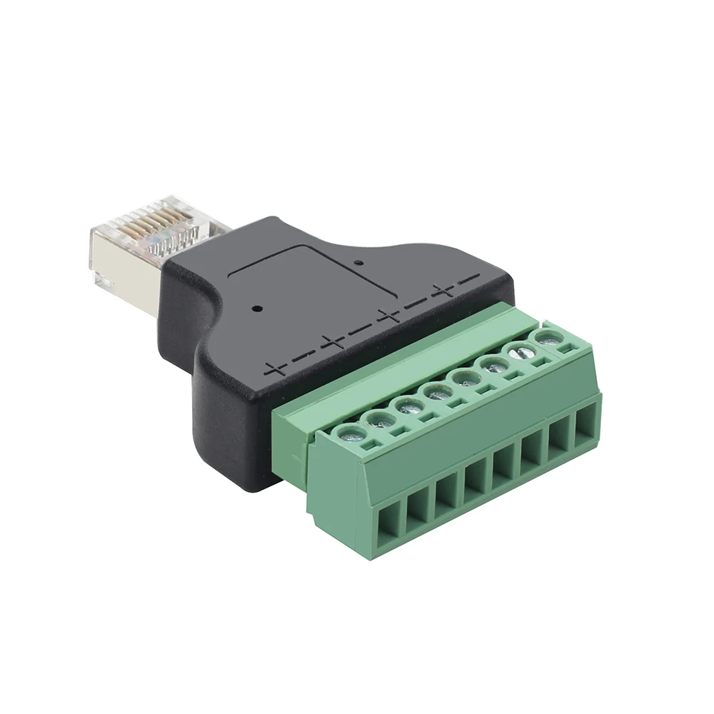 1pcs High Quality RJ45 To Screw Terminal Adaptor RJ45 Female To 8 Pin Connector RJ45 Splitter For CCTV DVR CCTV Accessories