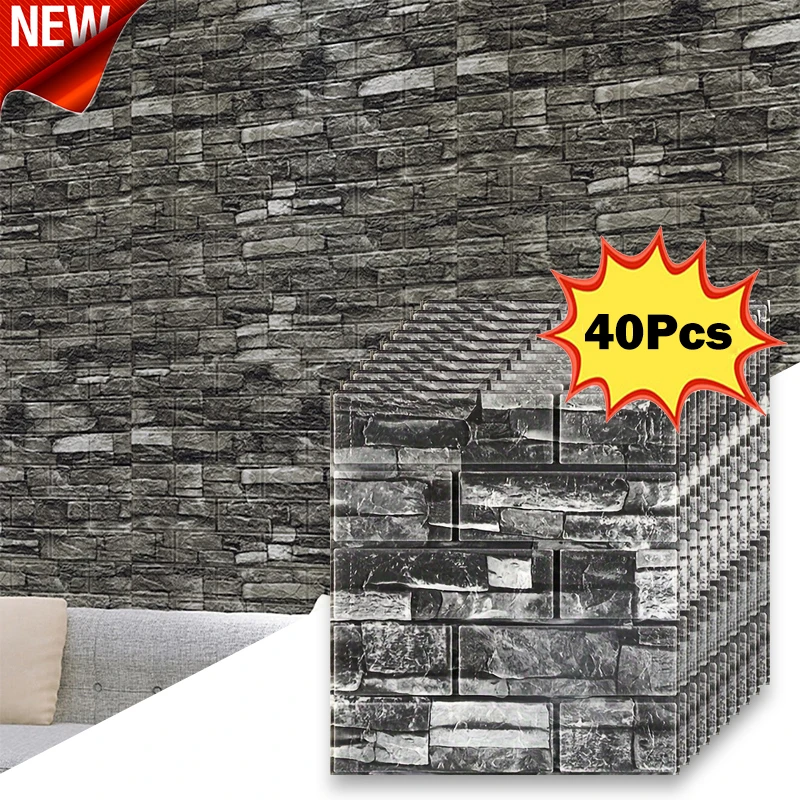 40 Stuks 38.5X35 cm Imitatie Baksteen Behang zelfklevende Waterdichte vochtbestendige Woonkamer Slaapkamer Wanddecoratie