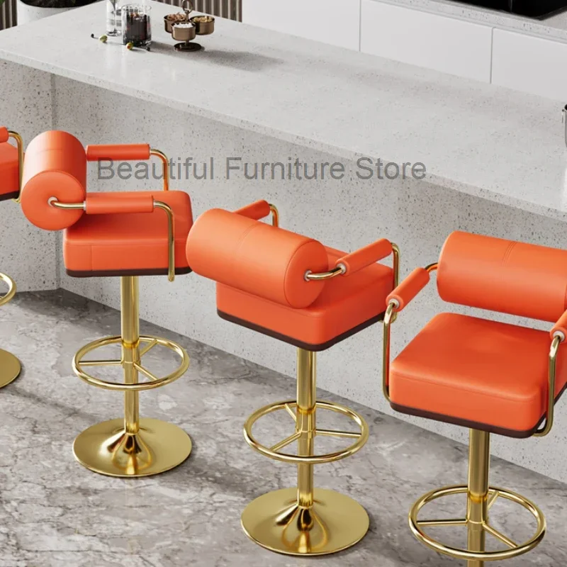 

High Swivel Bar Chairs Luxury Nordic Barber Counter Modern Chair Dinning Salon Tabourets De Bar Chaise Home Furniture HD50BY