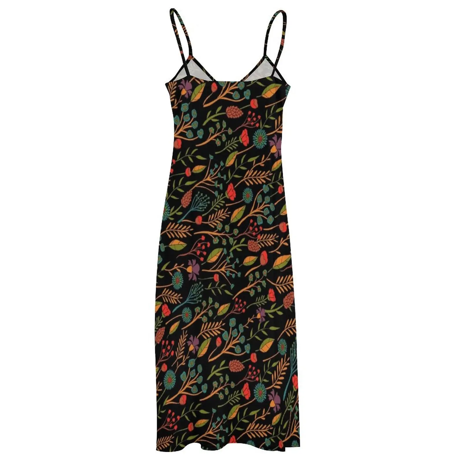 Teal, Red, Orange, Green, Turquoise & Black Floral Pattern Sleeveless Dress Women's skirt women formal occasion dresses