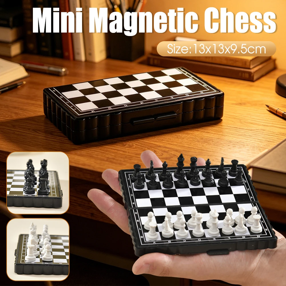 Educational Board Game Reusable Magnetic Chessboard Set Foldable International Chess Games Outdoor Travel Camping Entertainment
