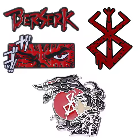 4 Pcs/set Anime Pins Berserk Beherit Brooches Game Red Cartoon Alloy Brooch Cloth Personality Matching Costume Accessories Badge