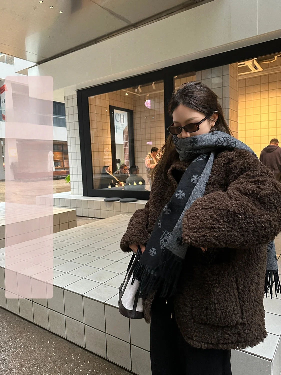 

Double-Sided Wear Leather Fur Inteated ort Jaet Women's Particle Fce Warm Casual Sle Polyester Fiber Coated