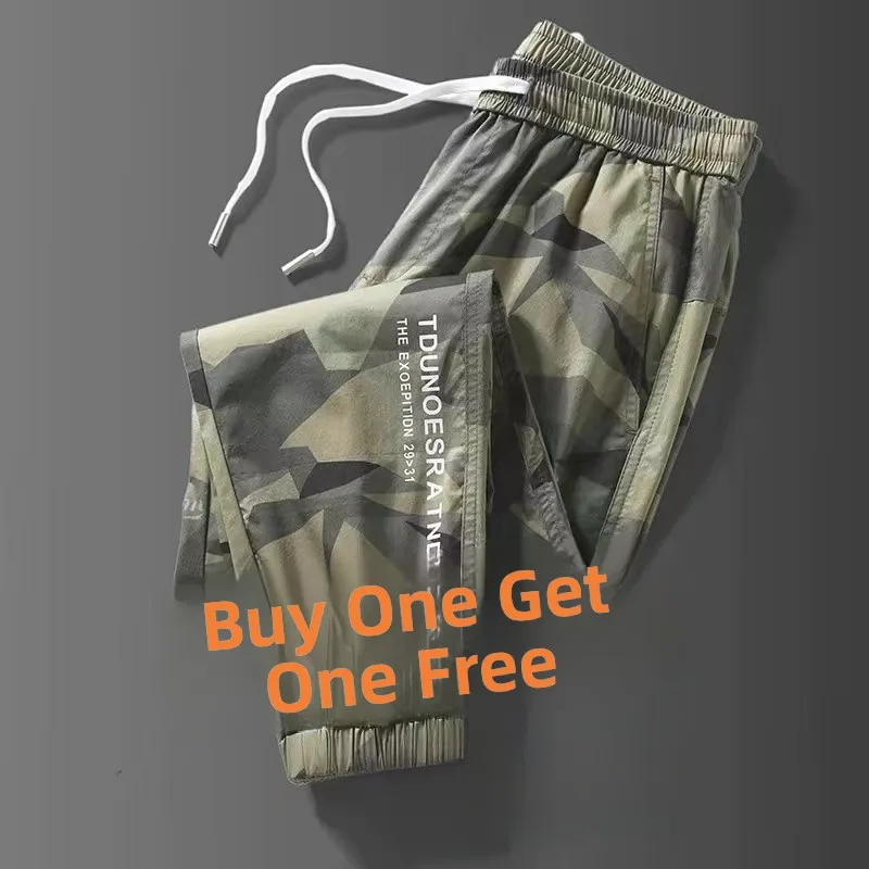 

Мужские камуфляжные спортивные брюки, тонкие, сухие, повседневные, свободные, осенние, сезонные, дышащие, из полиэфирного волокна, микроэластичные