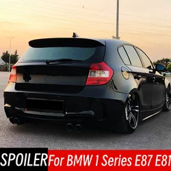 For 2004-2012 BMW 1 Series E87 E81 Hatchback 116i 120i 118i Rear Trunk Lid Roof Spoiler Wings Black Carbon Car Accessories Part