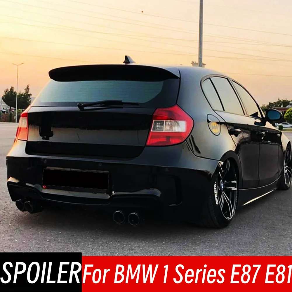 For 2004-2012 BMW 1 Series E87 E81 Hatchback 116i 120i 118i Rear Trunk Lid Roof Spoiler Wings Black Carbon Car Accessories Part