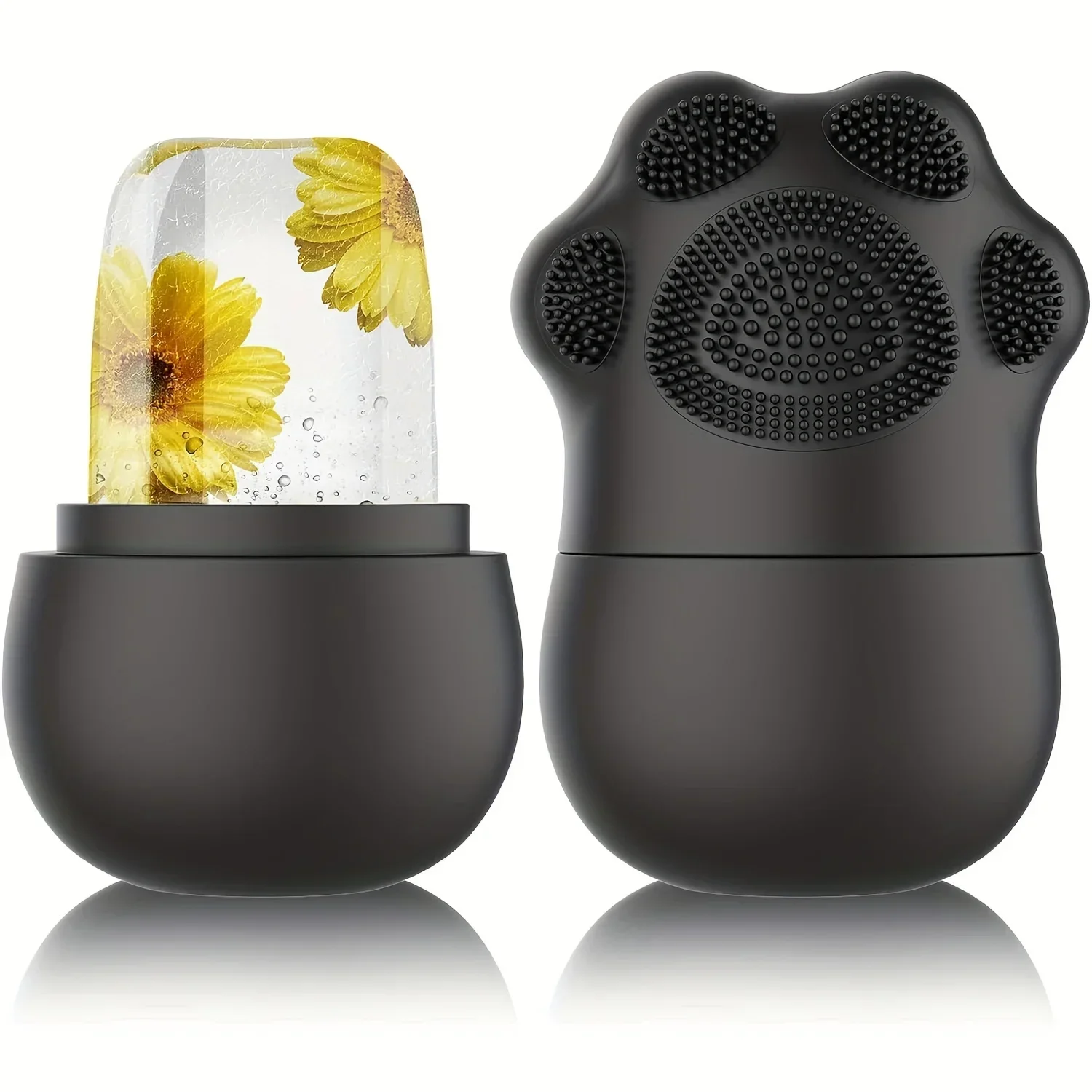 تدليك الوجه - أداة تجميل من السيليكون للنساء، أسطوانة ثلج للوجه للعناية بالبشرة - تقليل انتفاخ العين قطعة واحدة