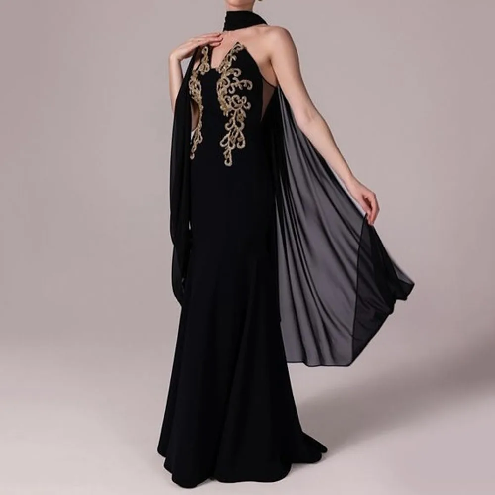 

Customized A-line Evening Dresses Floor-length Strapless Sleeveless Prom Gown Fashion Flowers Simple Stole Draped Party Gown