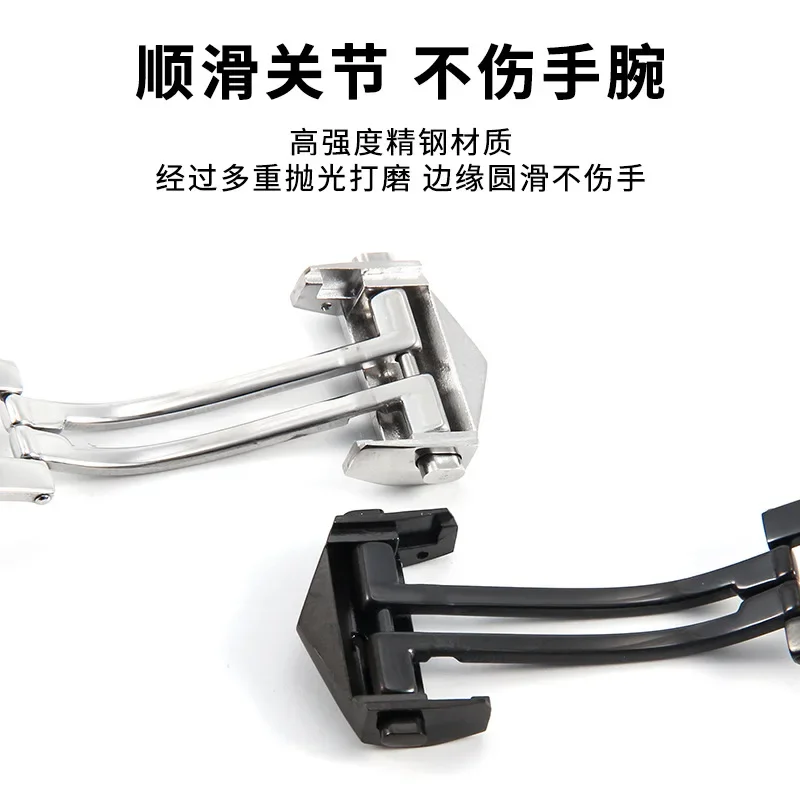 ل تاغ هوير كاليرا حزام الفولاذ المقاوم للصدأ للطي المشبك زر مزدوج ل/سيليكون حزام الساعات 18 مللي متر 20 مللي متر مشبك ساعة