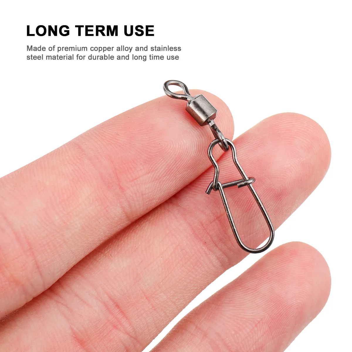 

100 Pcs Hook Connector Copper Alloy Stainless Steel Swivel Rotating Ring Tackle Accessories Fishing Rolling Swivel Practical