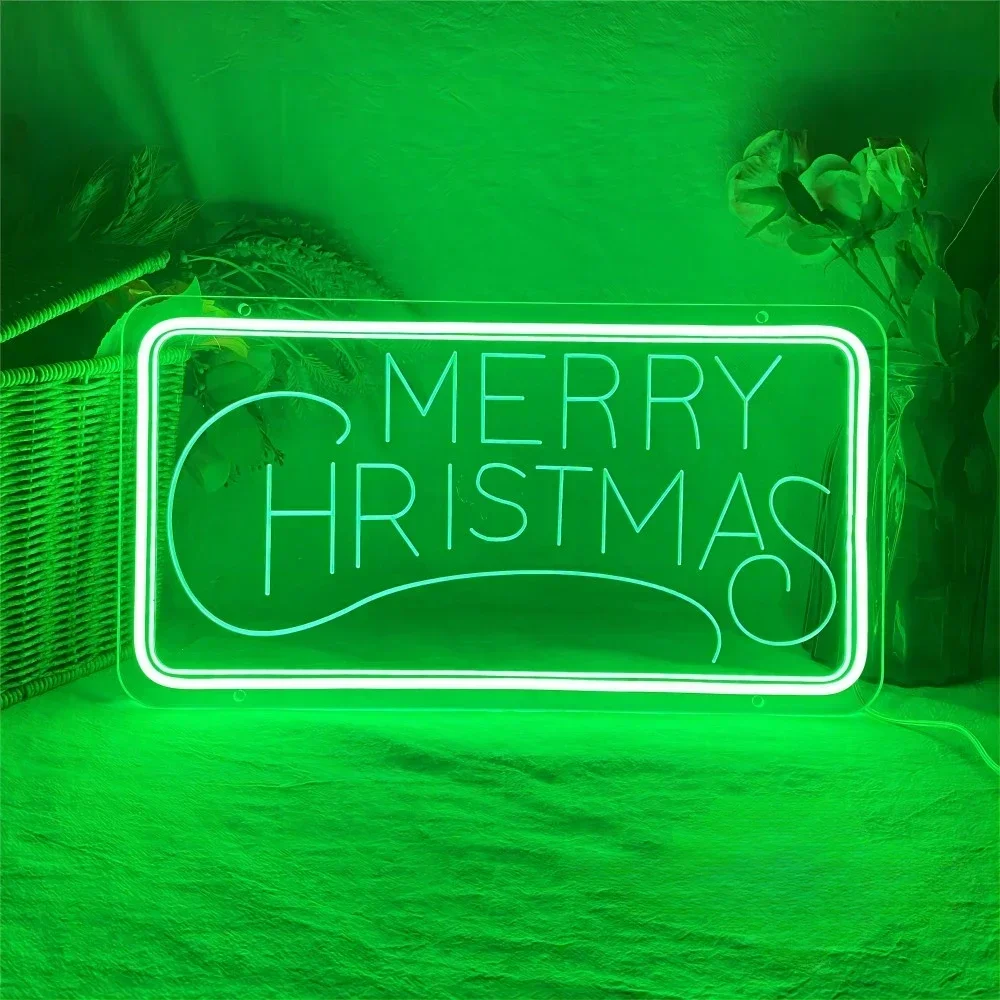 

Merry Christmas Neon Sign Engrave Personal LED Lights For Christmas Decorations New Year Tropical Neon Wall Decor Support Custom