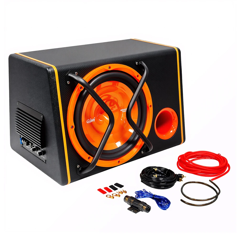 Podofo 4200W Subwoofer o dużej mocy do samochodu, wzmacniacz basowy, głośnik o dużej mocy z kablem audio do różnych modeli pojazdów — 2