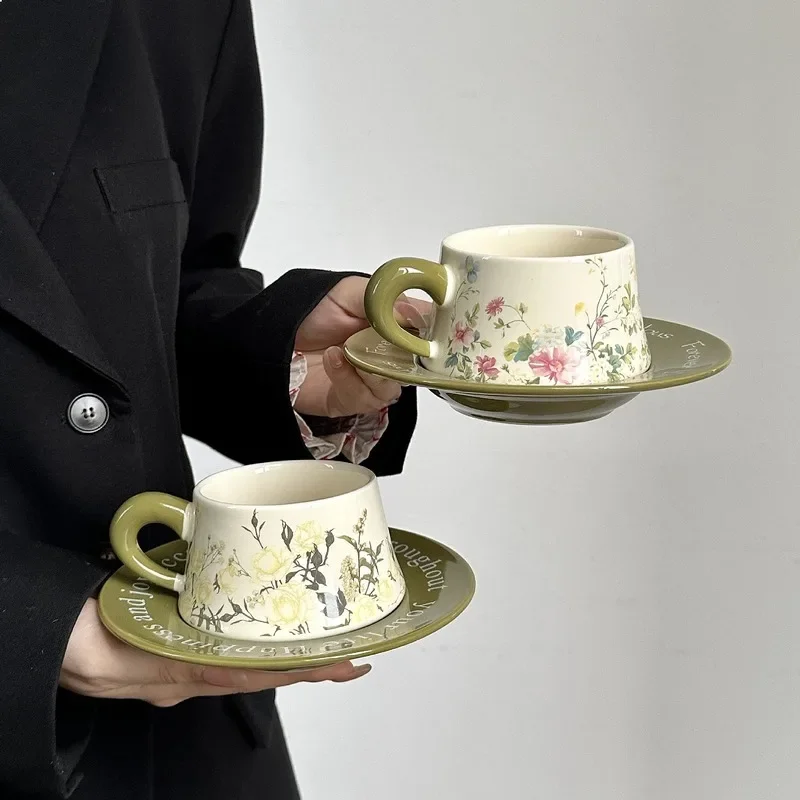 Floral Coffee Cup Saucer Gift Box Set For Newlyweds Best Friend Birthday High Value Ceramic Mug Present Porcelain Drinkware