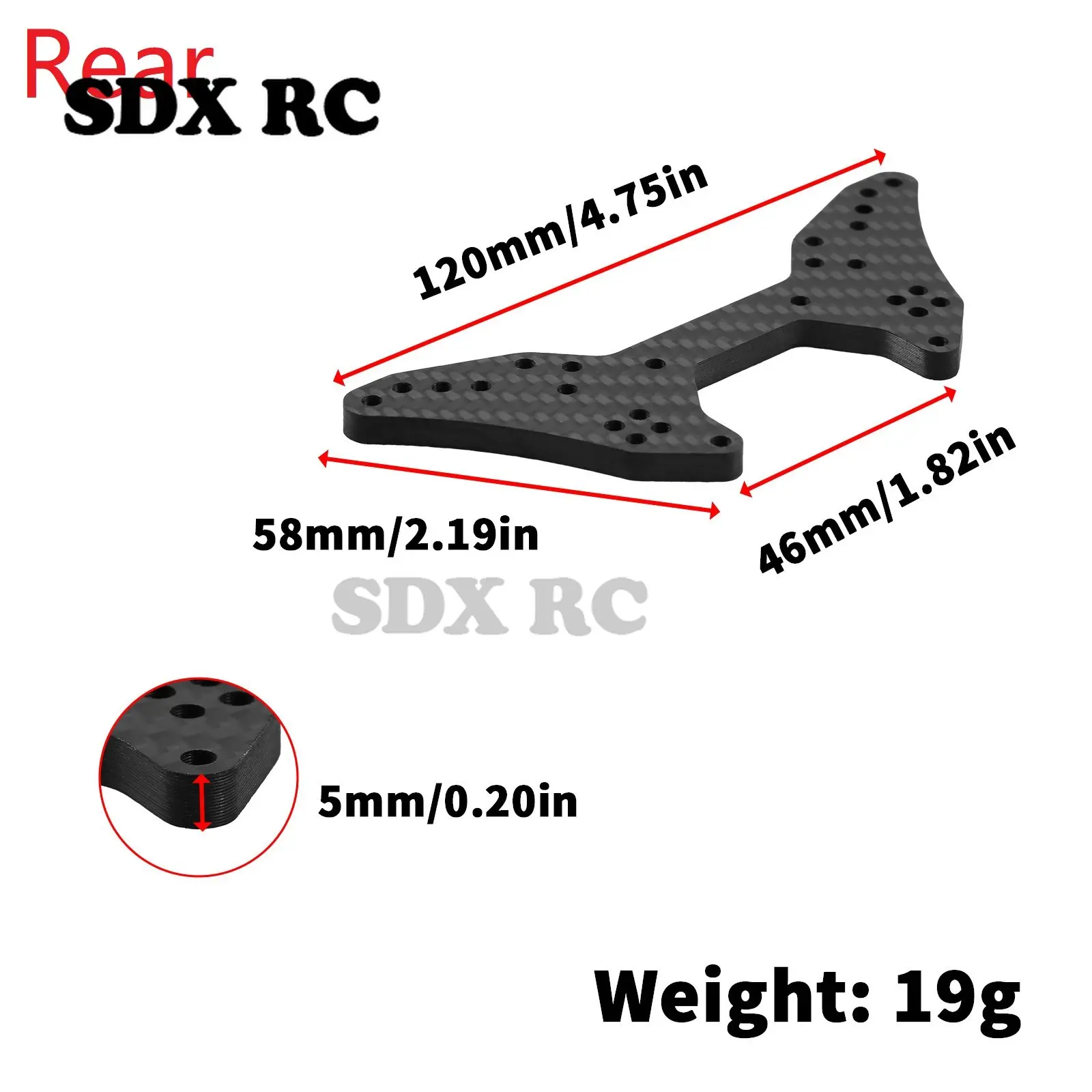 Torre de choque delantero y trasero de fibra de carbono para ARRMA 1/7, accesorios de piezas de actualización de coche RC, infrarrojo ilimitado 6S