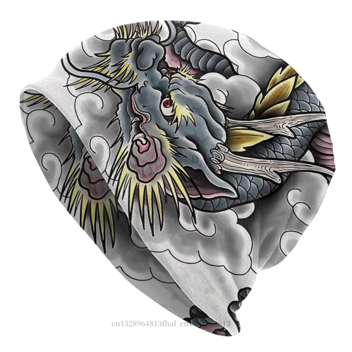 Japanese Art Tattoo Fashion Hats Japanese Dragon Design Thin Hat Bonnet Special Skullies Beanies Caps Men Women's Earmuffs