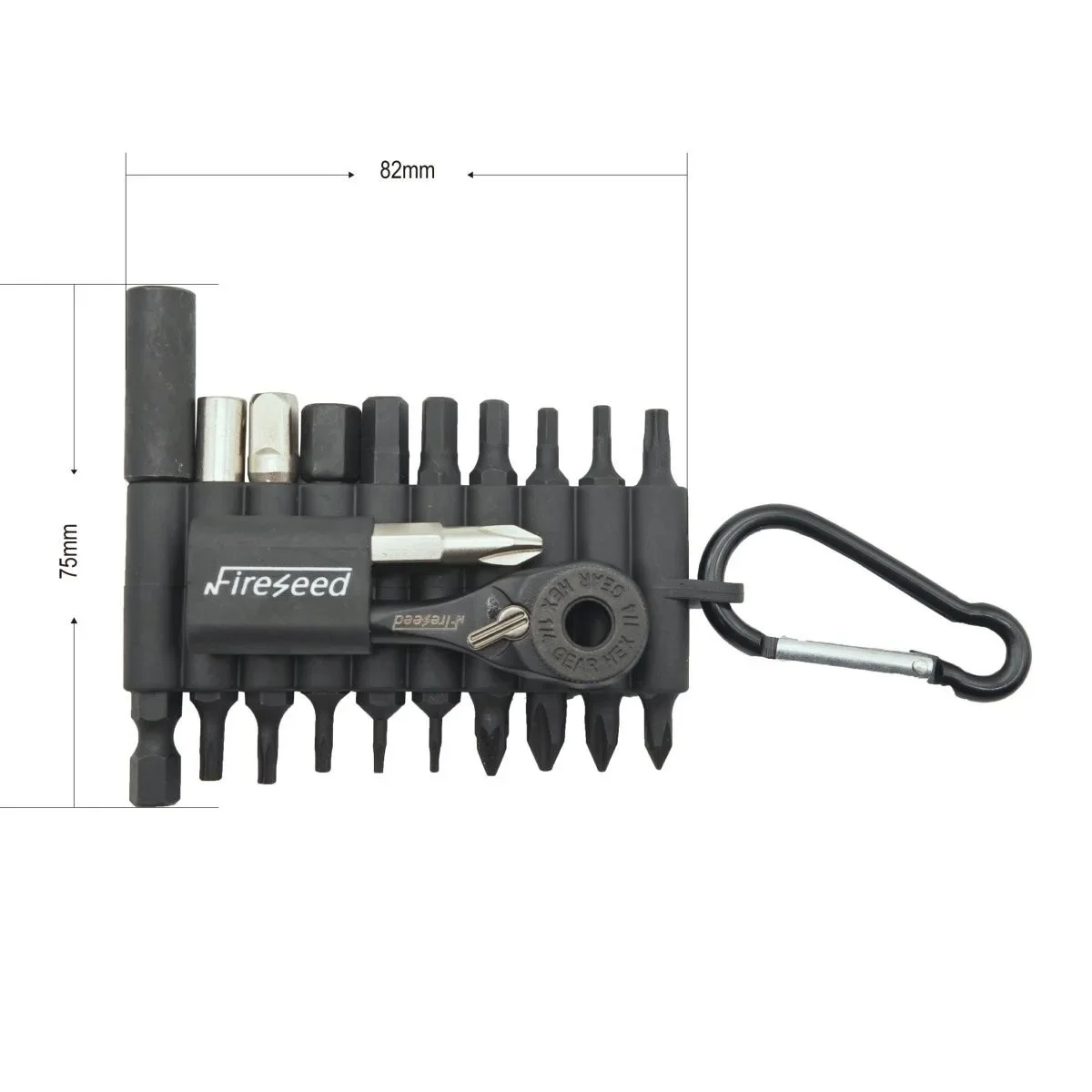 21-teiliger 60-Zahn EDC Ratschenschlüssel-Satz, 1/4' Magnethalter & Bits, Präzisions-4mm-Adapter, Tragbar mit Karabiner-Schraubenschlüssel-Werkzeug – Detail 5