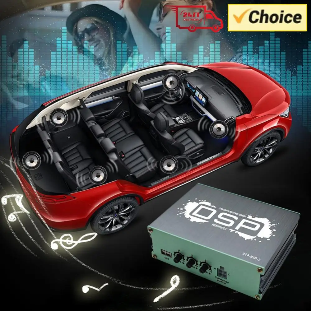 Car DSP Digital Audio Processor 6-Channel Output DSP Car Power Amplifier Audio Digital Sound Processor for Car Audio Enhancement