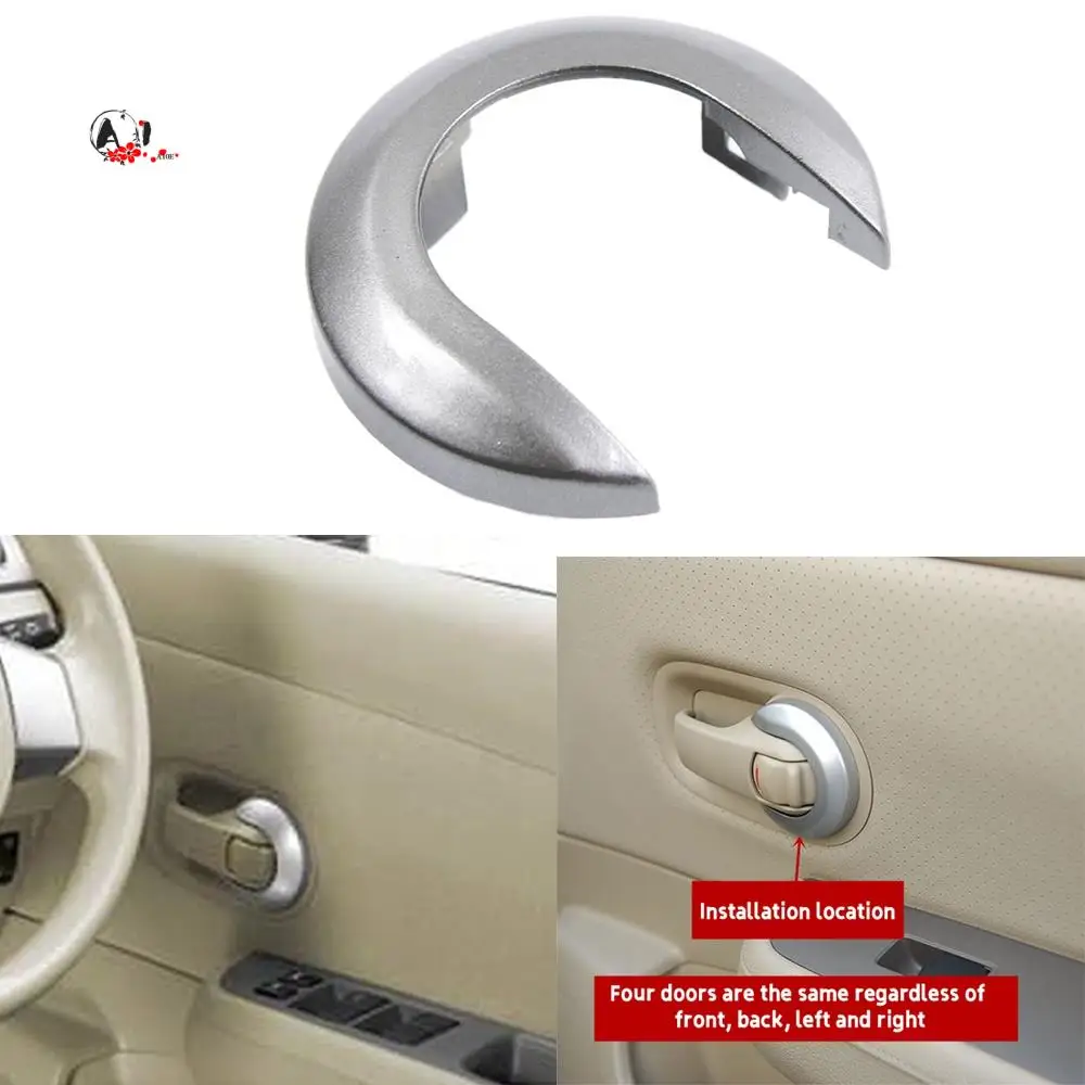 A10E-Car Interior Door Handle Cover Handle Escutcheon For Nissan Tiida 2005-2010 1.6 LIVINA NV200 Geniss Silver Gray