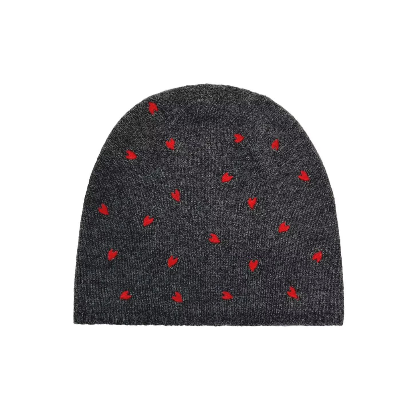 Winter new women's clothing sweet heart-shaped embroidered gloves scarf brimless knitted hat hat