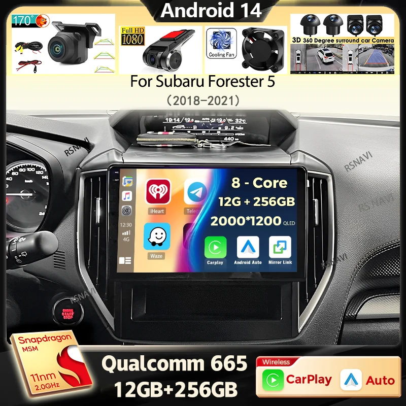 

Android 14 Carplay авто радио для Subaru Forester 5 2018-2021 мультимедийный видеоплеер навигация стерео GPS 2Din головное устройство