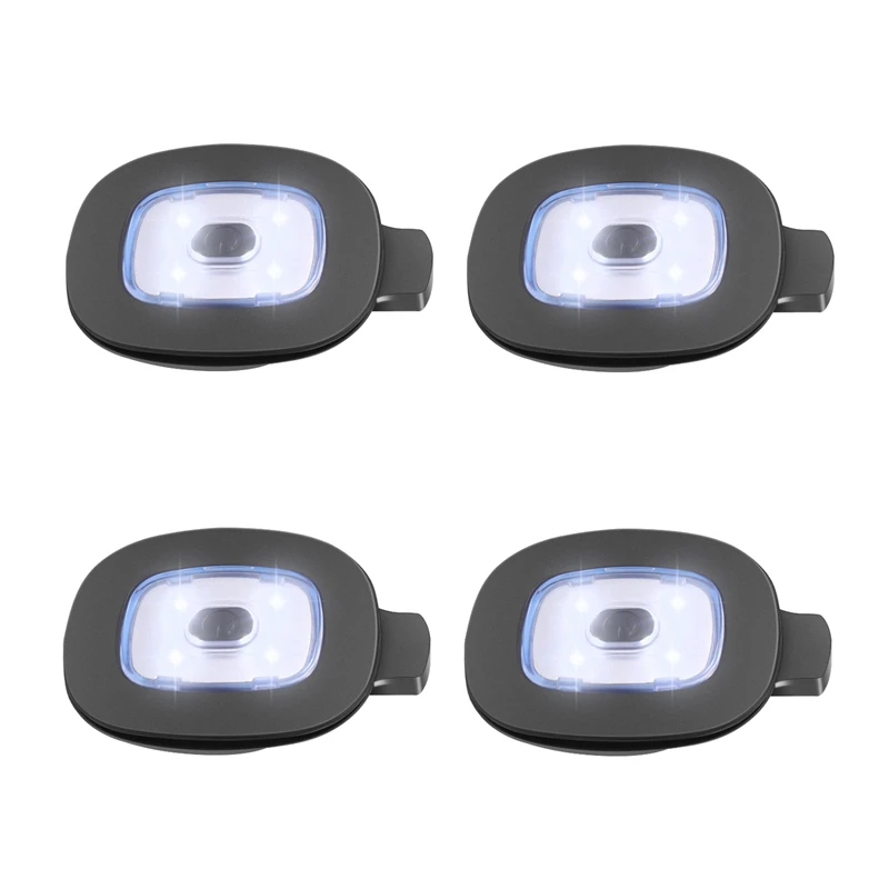 

USB Rechargeable Light For LED Knit Beanie Hat, 4 Pieces, Strong Medium And Weak Light Mode LED Hat Light USB LED Lights