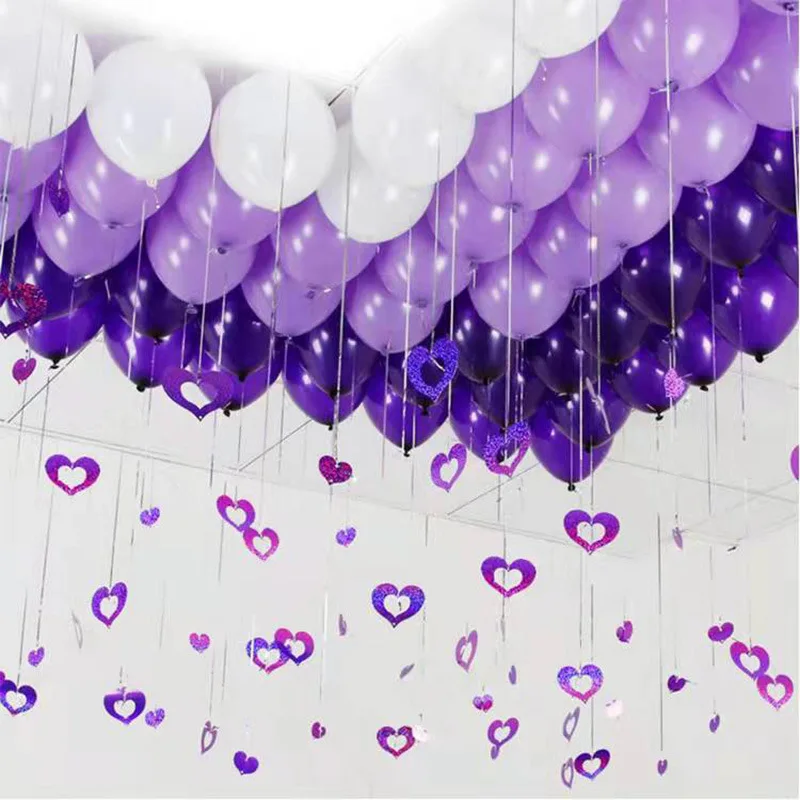 Ballon-Anhänger, Hochzeitsdekoration, Geburtstagsfeier, Schlafzimmer, Veranstaltungsort, Dekoration, herzförmiger Pentagramm-Regen-Seiden-Pailletten-Anhänger – Detail 8
