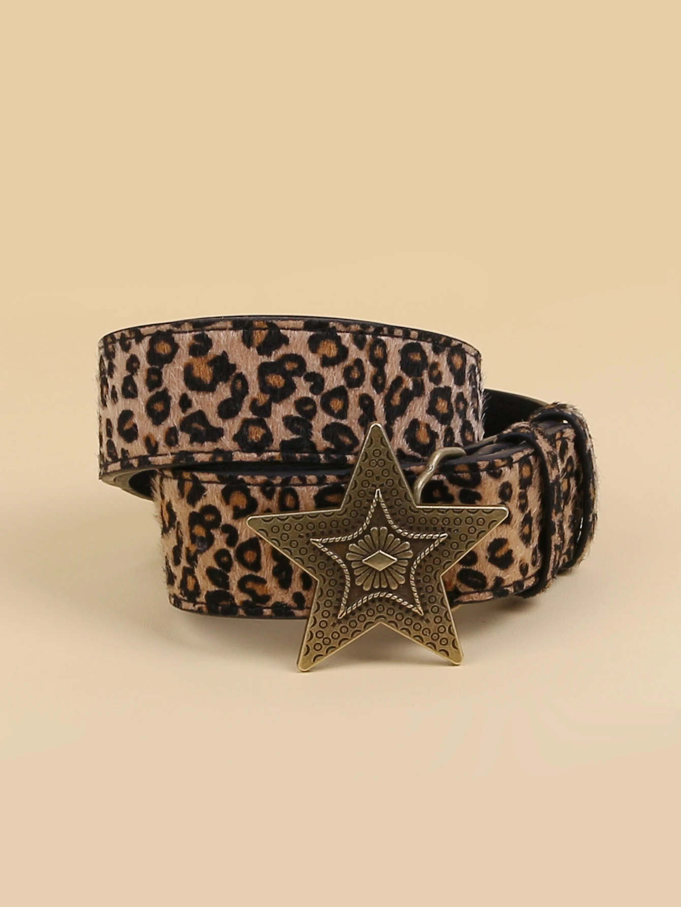 Female Belt Cummerbund Women Horsehair Belt With Leopard Pattern Rose Gold Metal Buckle Women Pu Belt