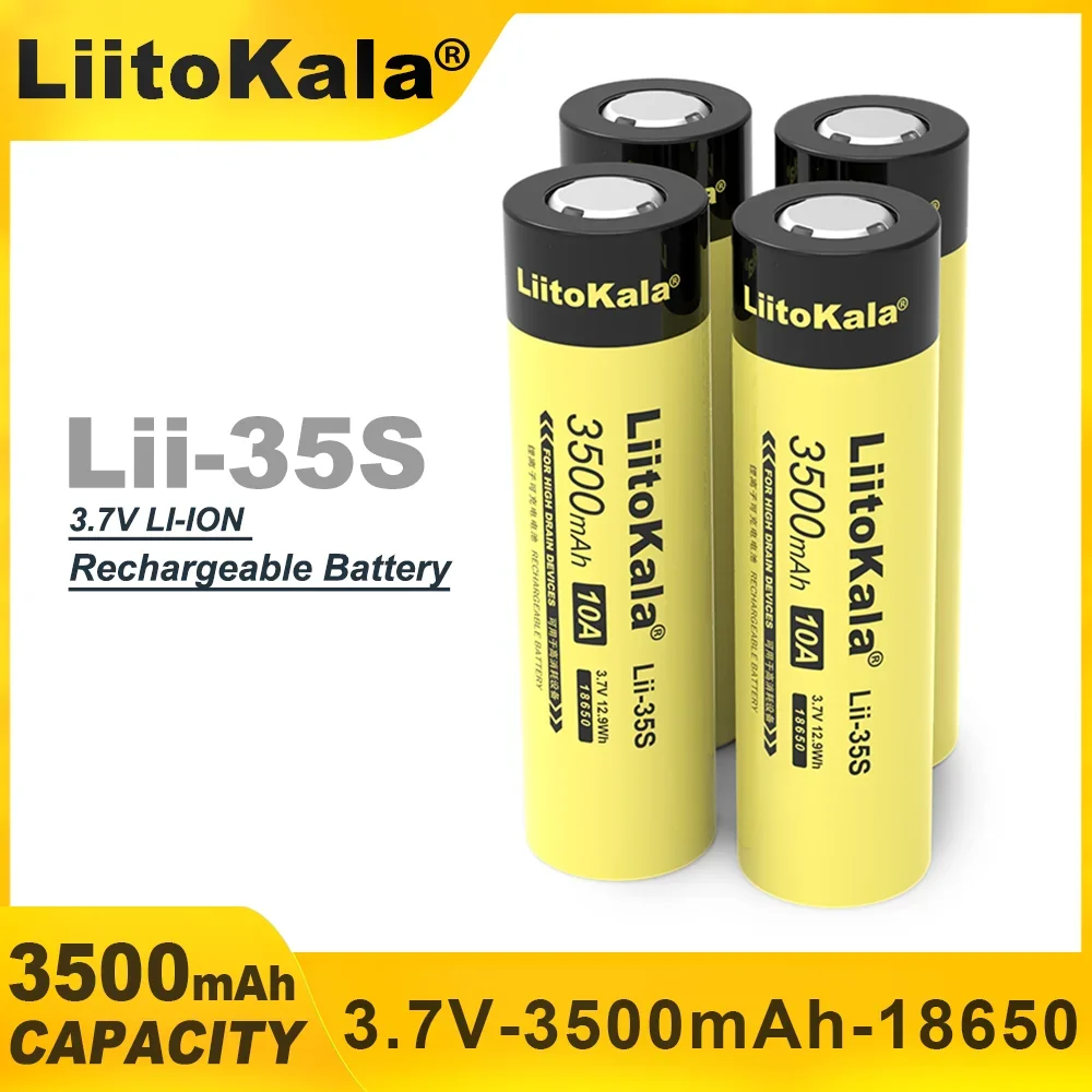 New LiitoKala Lii-31S 3100mA Lii-35S 3500mAh 18650 Battery 3.7V Li-ion Battery For High Drain Devices.